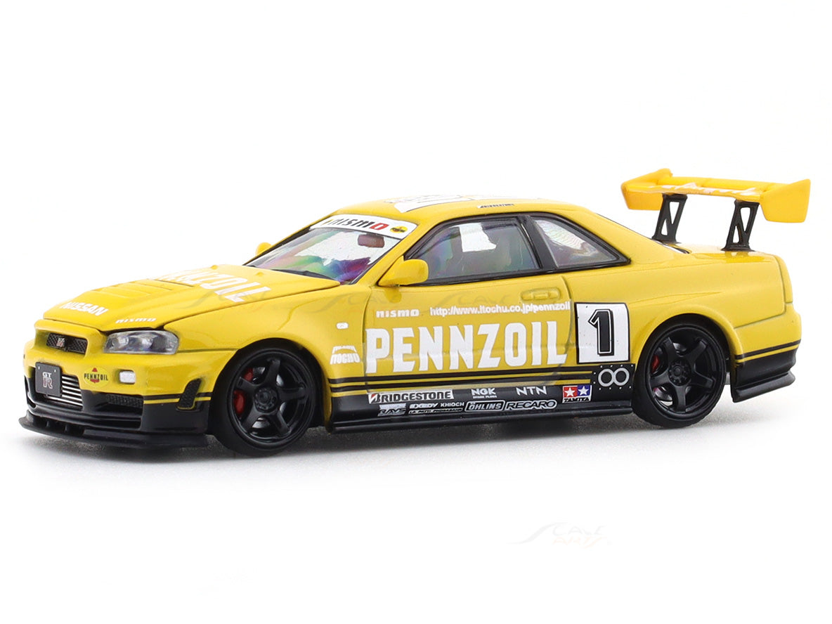 Nissan Skyline GT-R R34 Pennzoil 1:64 Time Micro Diecast Scale Model ...