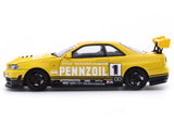 Nissan Skyline GT-R R34 Pennzoil 1:64 Time Micro Diecast Scale Model Car Miniature
