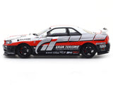 Nissan Skyline GT-R R34 white with Figure 1:64 Time Micro Diecast Scale Model Car Miniature