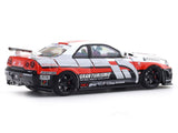 Nissan Skyline GT-R R34 white with Figure 1:64 Time Micro Diecast Scale Model Car Miniature
