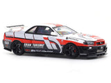 Nissan Skyline GT-R R34 white with Figure 1:64 Time Micro Diecast Scale Model Car Miniature