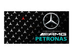 Mercedes Petronas Formula 1 inspired design water resistant car bumper sticker set