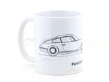 Porsche 911 901 Blueprint Theme Coffee Mug 350ml | Classic Sports Car Technical Drawing Tea & Coffee Mug | Automotive Collectible Gift | Buy in India