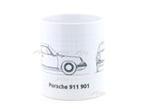 Porsche 911 901 Blueprint Theme Coffee Mug 350ml | Classic Sports Car Technical Drawing Tea & Coffee Mug | Automotive Collectible Gift | Buy in India