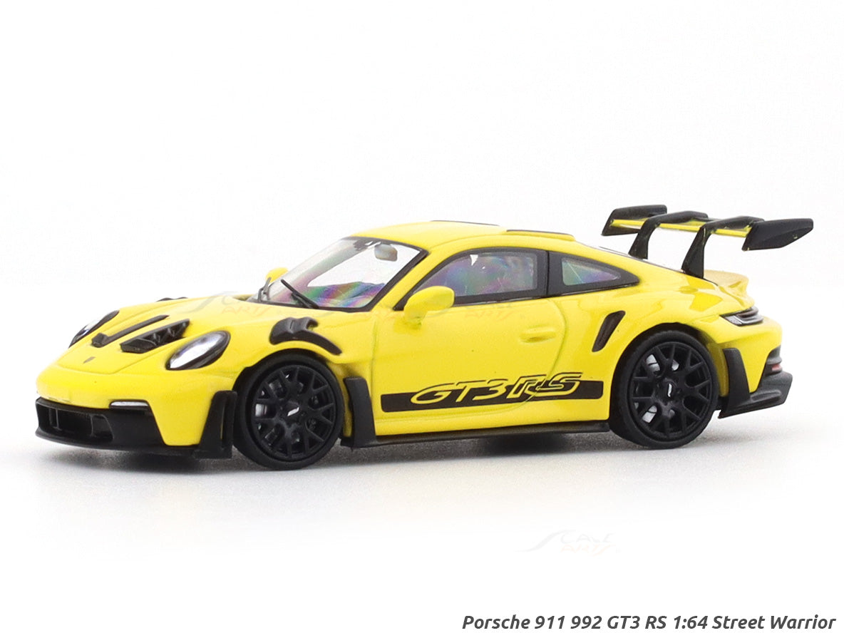 Porsche 911 992 GT3 RS Yellow 1:64 Street Warrior diecast scale