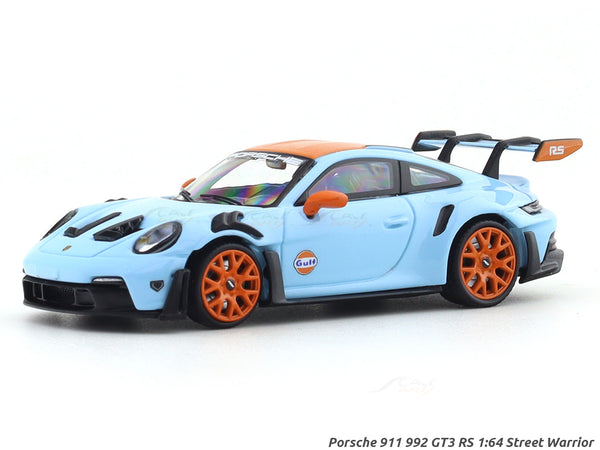 Porsche 911 992 GT3 RS Gulf 1:64 Street Warrior diecast scale model miniature car collectible