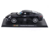 Porsche 911 Carrera S black 1:24 Bburago with Acrylic Case Licensed Diecast Scale Model Car Collectible