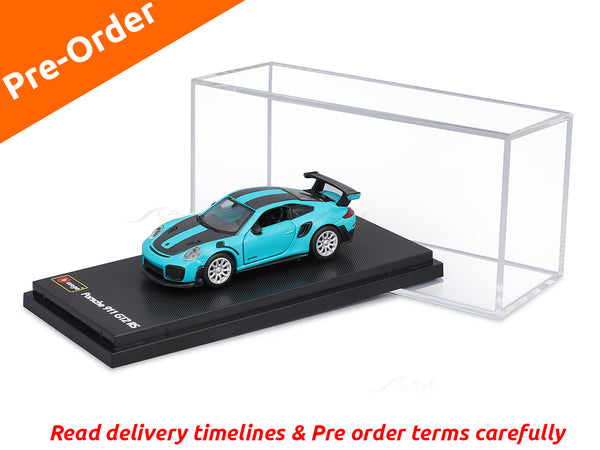 PreOrder : Porsche 911 GT2 RS Blue 1:64 Bburago licensed diecast scale model car collectible