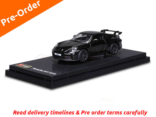 PreOrder : Porsche 911 GT3 Black 1:64 Bburago licensed diecast scale model car collectible
