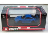 Porsche 911 GT3 Blue 1:64 Bburago Licensed Diecast Scale Model Car Collectible