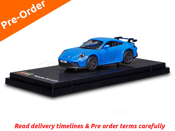 PreOrder : Porsche 911 GT3 Blue 1:64 Bburago licensed diecast scale model car collectible