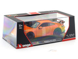 Porsche 911 GT3 Orange with Acrylic Case 1:24 Bburago Licensed Diecast Model car