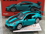 Porsche 911 GT2 RS Blue 1:64 Maisto licensed diecast scale model car