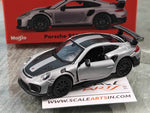 Porsche 911 GT2 RS Silver 1:64 Maisto licensed diecast scale model car