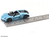 Porsche 918 Spyder Blue with Figure 1:64 Time Micro Diecast Scale Model Car Collectible
