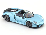 Porsche 918 Spyder Blue with Figure 1:64 Time Micro Diecast Scale Model Car Collectible