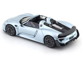 Porsche 918 Spyder with figure Bluish Silver 1:64 Time Micro Diecast Scale Model Car Collectible