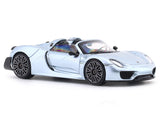 Porsche 918 Spyder with figure Bluish Silver 1:64 Time Micro Diecast Scale Model Car Collectible