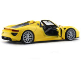 Porsche 918 Spyder Yellow 1:24 Welly Licensed Diecast Scale Model Car Collectible