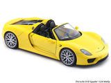Porsche 918 Spyder Yellow 1:24 Welly Licensed Diecast Scale Model Car Collectible