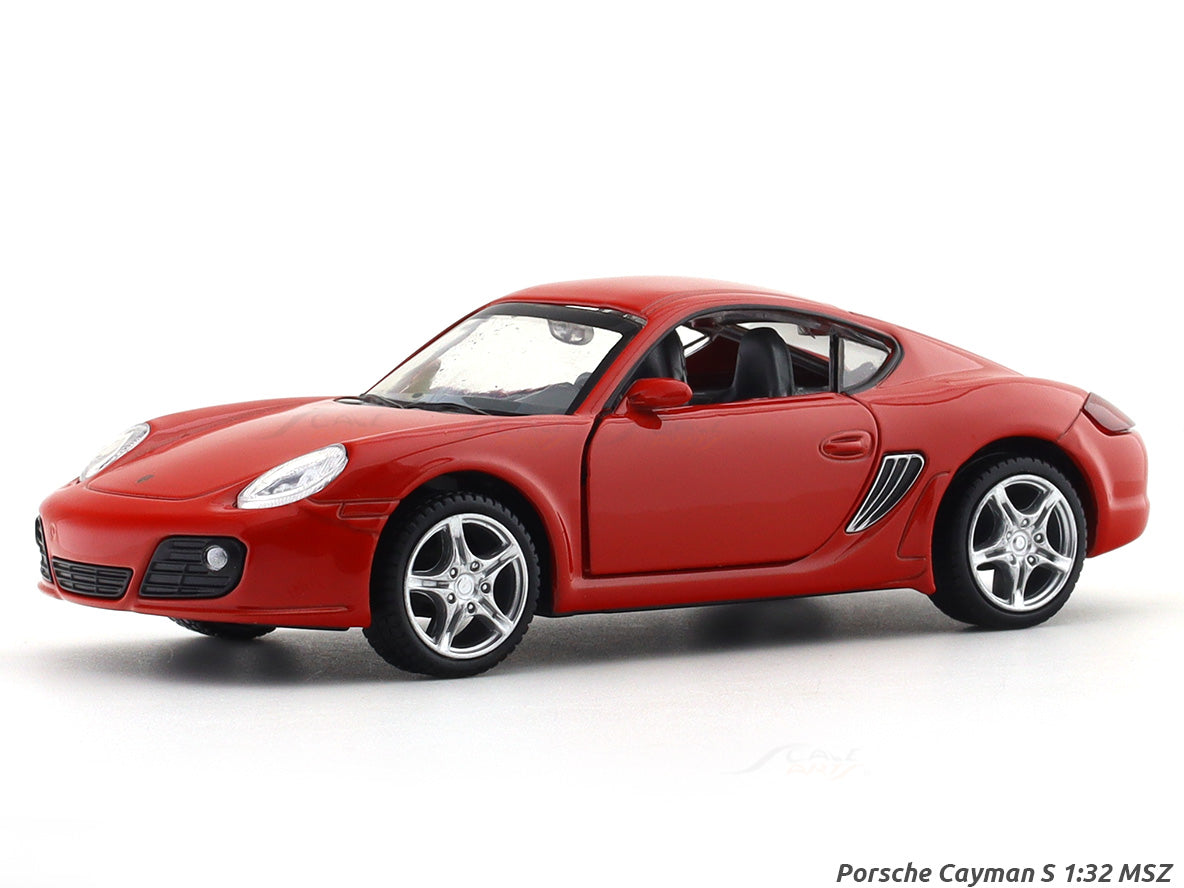 Porsche Cayman S Red 1:32 MSZ licensed pullback diecast Scale