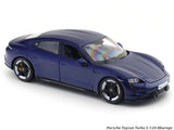 Porsche Taycan Turbo S blue 1:24 Bburago with Acrylic Case Licensed Diecast Scale Model Car Collectible