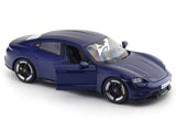 Porsche Taycan Turbo S blue 1:24 Bburago with Acrylic Case Licensed Diecast Scale Model Car Collectible