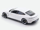 Porsche Taycan Turbo S White with Acrylic Case 1:24 Bburago Licensed Diecast Scale Model Car Collectible