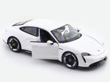 Porsche Taycan Turbo S White with Acrylic Case 1:24 Bburago Licensed Diecast Scale Model Car Collectible