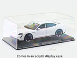 Porsche Taycan Turbo S White with Acrylic Case 1:24 Bburago Licensed Diecast Scale Model Car Collectible