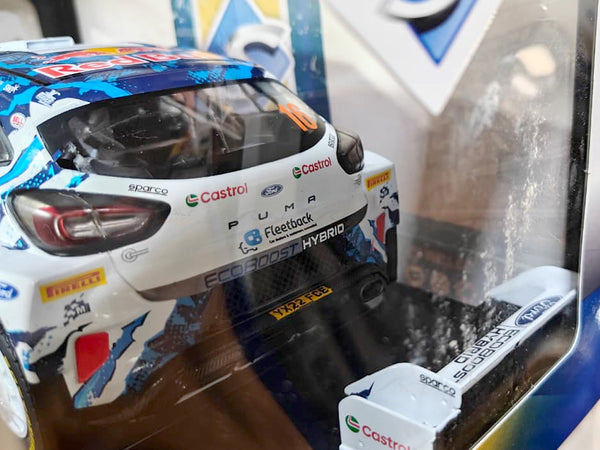 Broken Spoiler & Glass : 2024 Ford Puma Rally1 3rd Sweden 1:18 Solido licensed diecast scale model car
