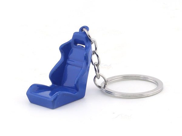 Race Car seat blue keyring / keychain