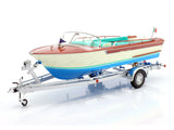 Riva Junior Motorboat with Trailer Blue Interior 1:18 Mitica Scale Model Collectible