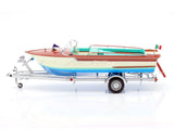 Riva Junior Motorboat with Trailer Blue Interior 1:18 Mitica Scale Model Collectible