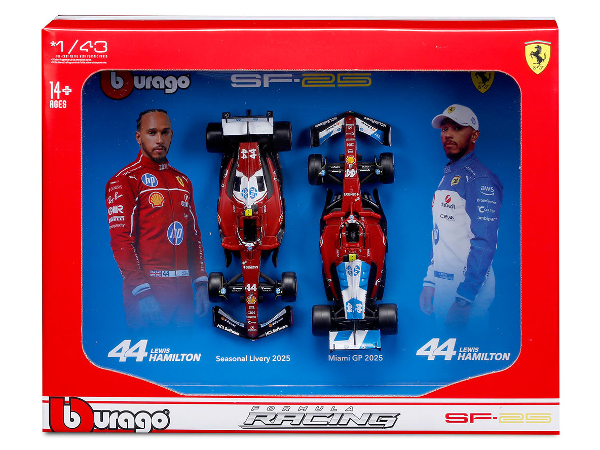 2025 Ferrari SF25 Twin Pack 1:43 Lewis Hamilton Bburago Licensed