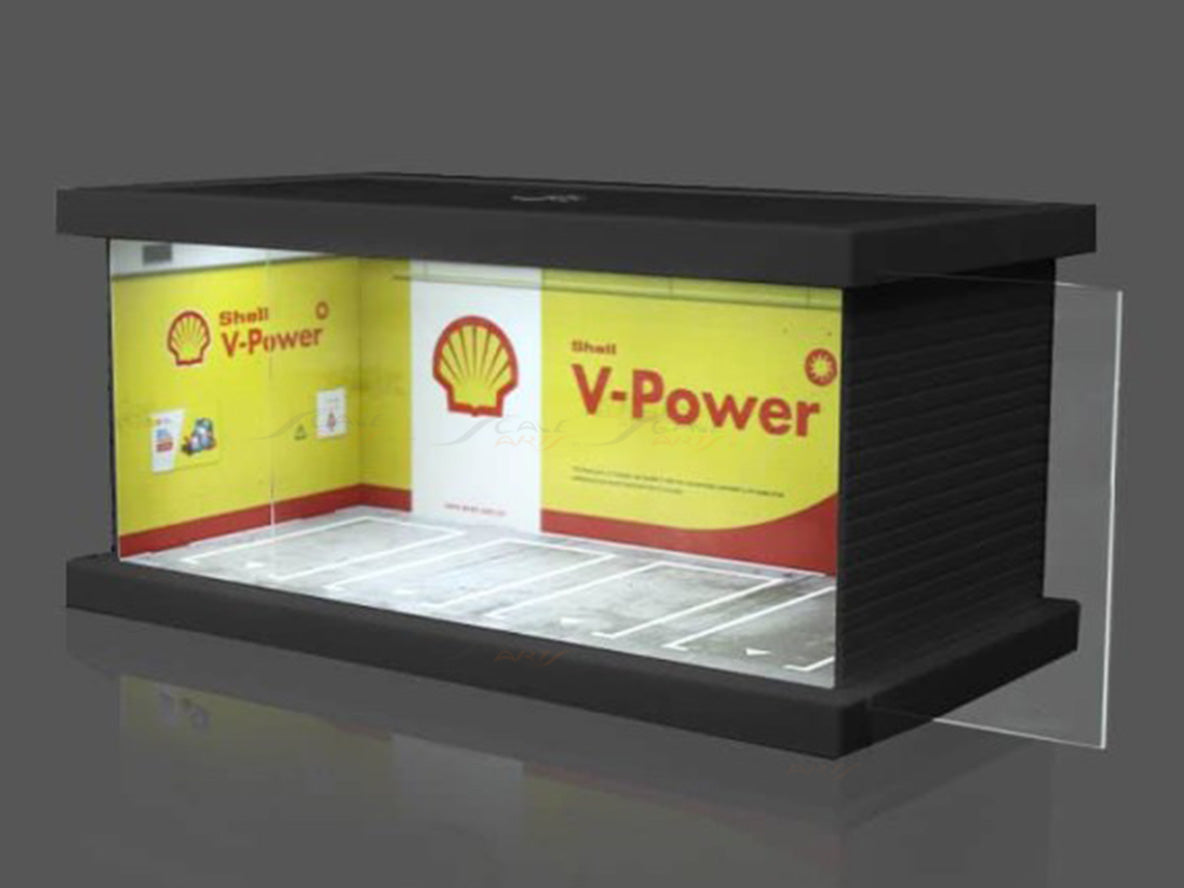 MoreArt 1/64 Shell V-Power ガソリンスタンド ジオラマ 1/64 MoreArt Shell V-Power Gas Station Diorama Scene with Figures ミニカー