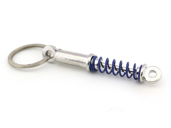 Shock absorber blue metal keyring / keychain