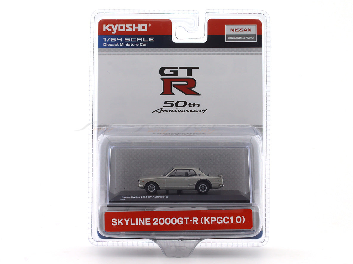Nissan Skyline 2000 GT-R KPGC 10 Silver 1:64 Kyosho licensed
