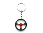 Red Steering wheel metal keyring / keychain