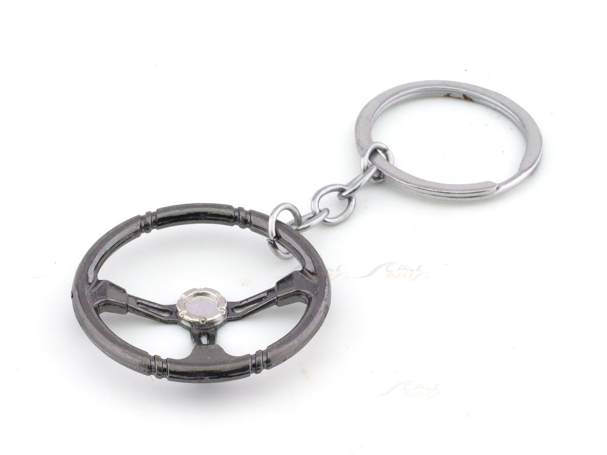 Steering wheel metal keyring keychain Scale Arts India
