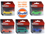 #3 Street cars set of 5 set with FREE Gulf Sticker 1:64 Majorette scale model car