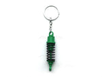 Green Suspension / Shock absorber wheel metal keyring / keychain