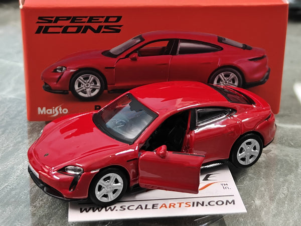 Porsche Taycan Turbo S Red 1:64 Maisto licensed diecast scale model car