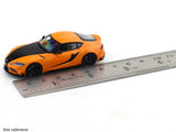 Toyota GR Supra Orange with Figure 1:64 Original Diecast Scale Model Car Collectible