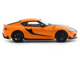 Toyota GR Supra Orange with Figure 1:64 Original Diecast Scale Model Car Collectible