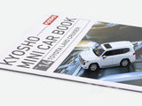 Toyota Land Cruiser LC300 White 1:64 Kyosho Licensed Diecast Scale Model | Mini Car Book Series Collectible with Book