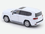 Toyota Land Cruiser LC300 White 1:64 Kyosho Licensed Diecast Scale Model | Mini Car Book Series Collectible with Book