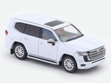Toyota Land Cruiser LC300 White 1:64 Kyosho Licensed Diecast Scale Model | Mini Car Book Series Collectible with Book