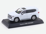 Toyota Land Cruiser LC300 White 1:64 Kyosho Licensed Diecast Scale Model | Mini Car Book Series Collectible with Book