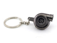 Car Turbo black metal keyring / keychain